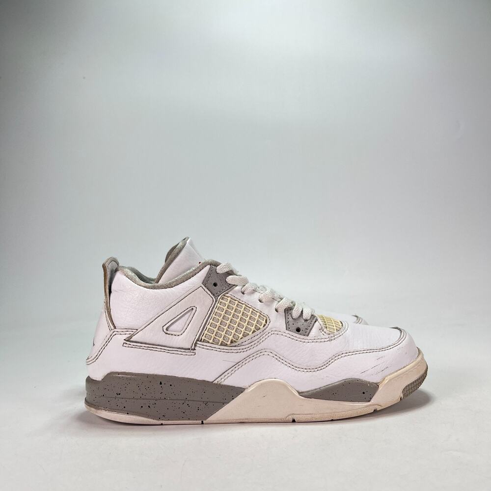 Jordan Air Jordan 4 Retro White Grey Basketball Sneakers BQ7669-100 Youth Sz 3Y